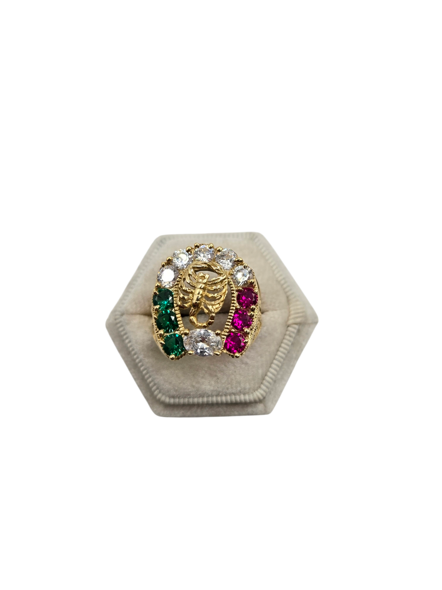 10k Gold Scorpion Ring with CZ Stones, Size 11