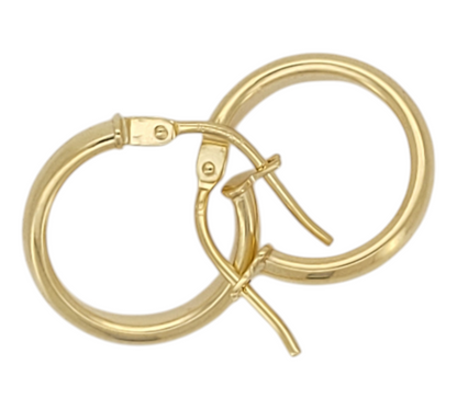 10K yellow gold hoops
