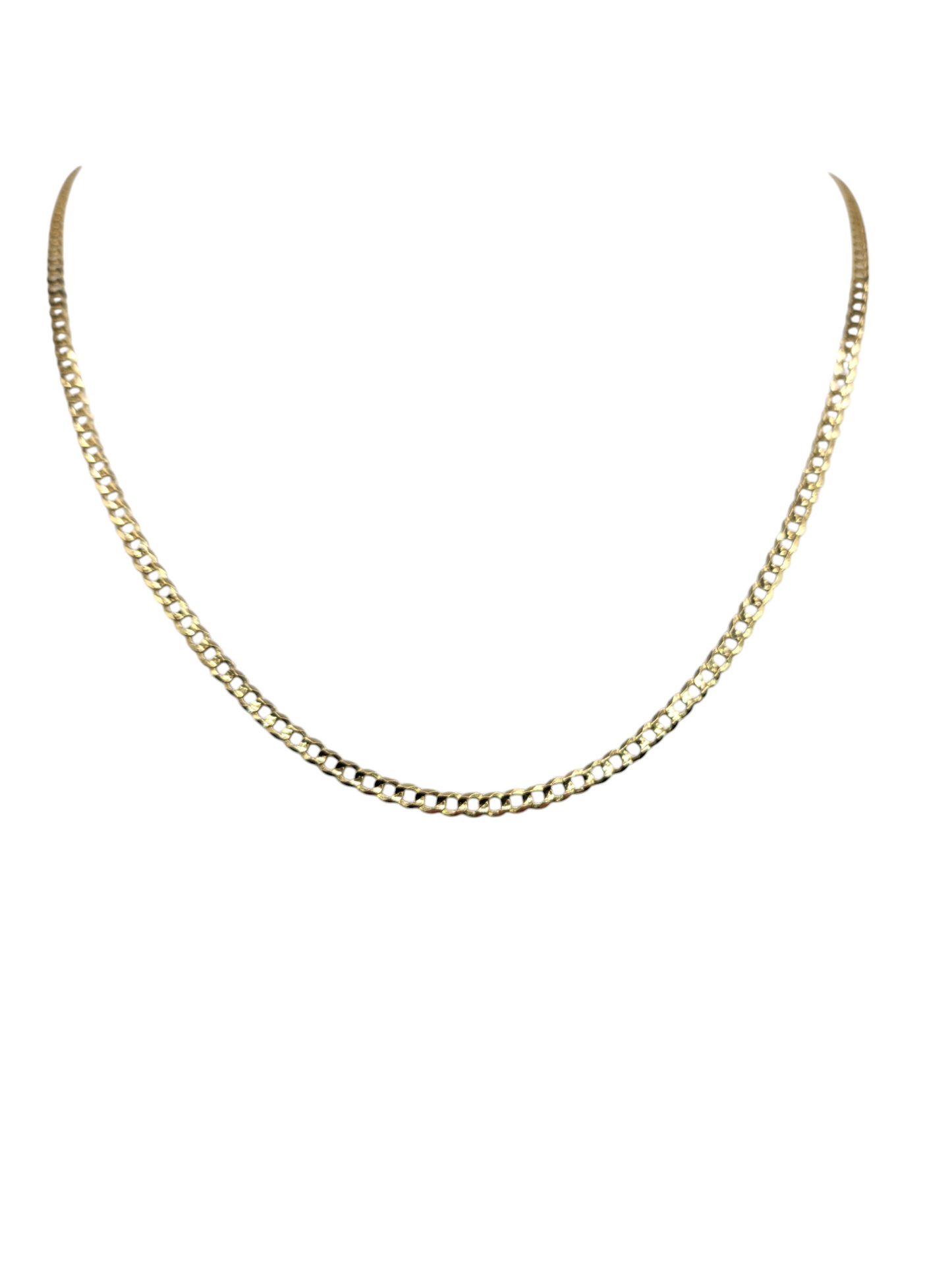 10K gold Cuban chain. Solid. Plain. 24in . 3mm