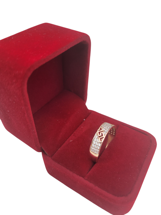 10K Gold Band Ring. CZ Stone. Size 11
