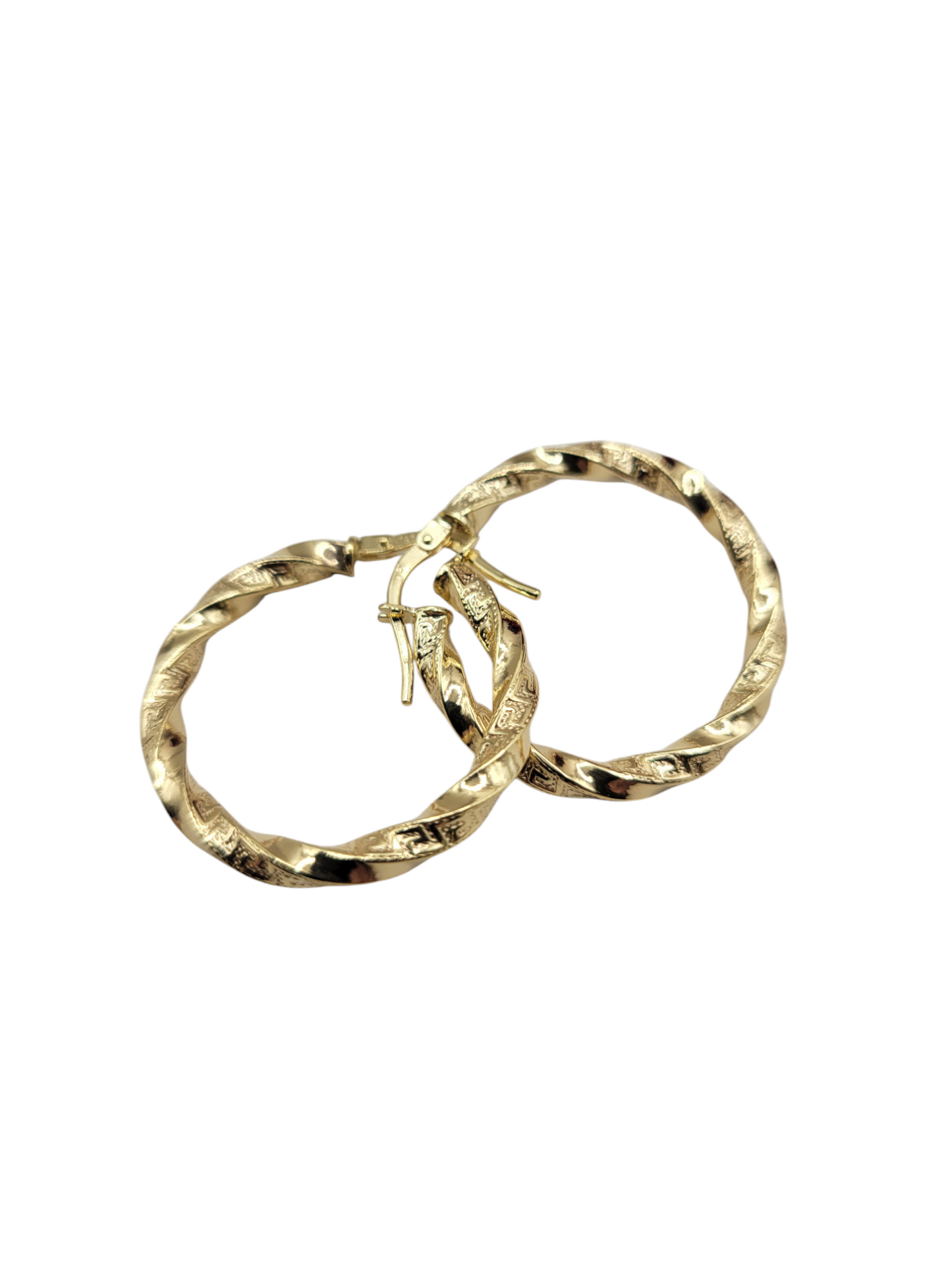 10K gold earrings. Twisted, Medusa-style. Size 3