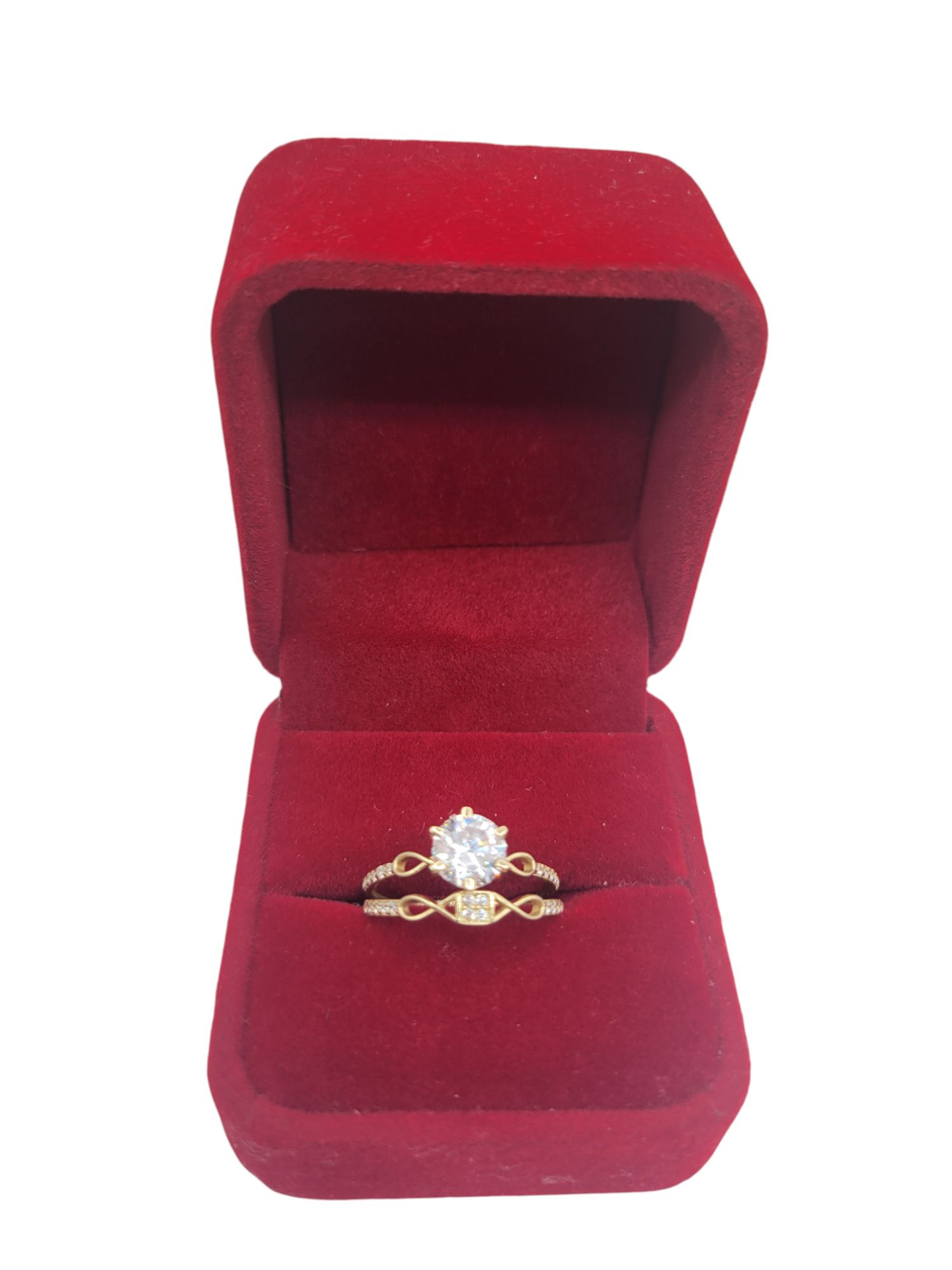 10K gold rings. marriage. duo. infinity symbol. Size 8.