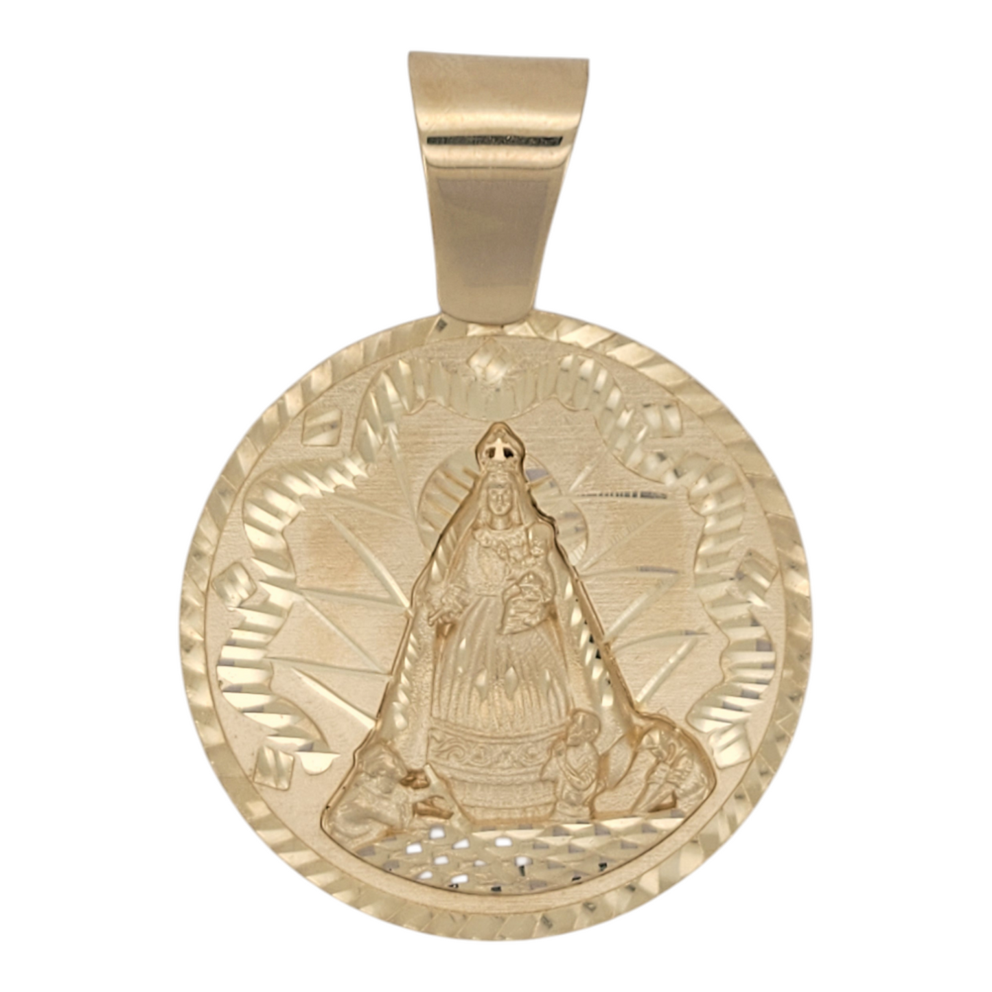 14K gold pendant. Virgin of Charity.