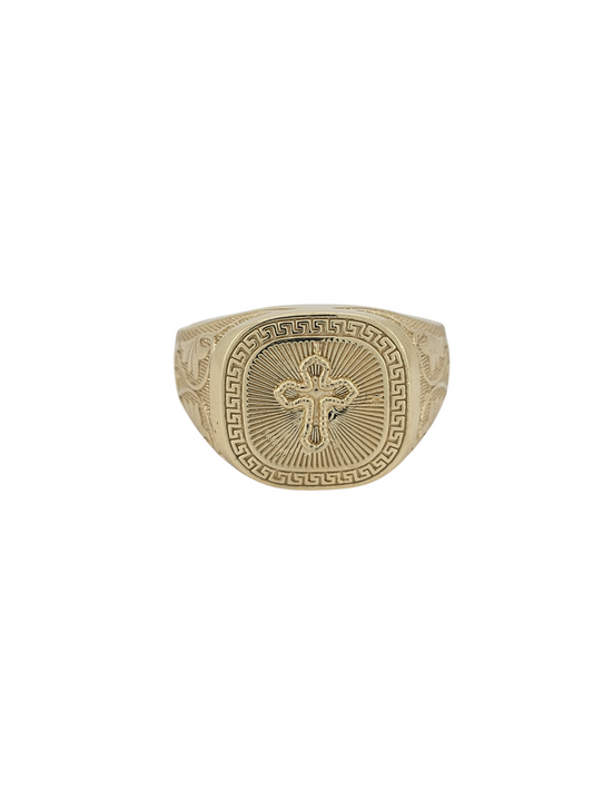 10K gold ring. Cross. Size 10.5