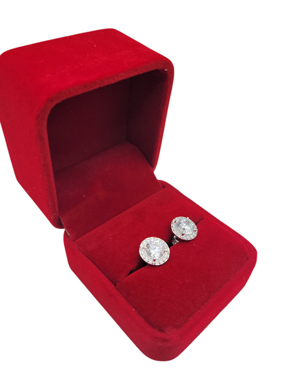 925 silver earrings. Brilliant. CZ stone. #3