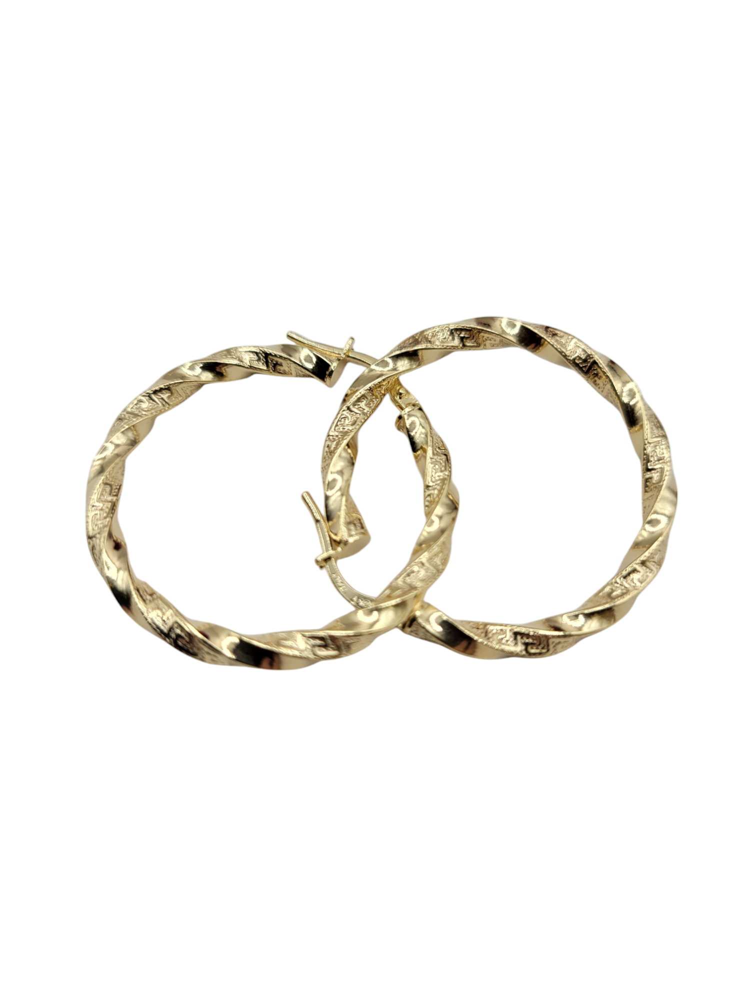10K gold earrings. Twisted, Medusa-style. Size 4