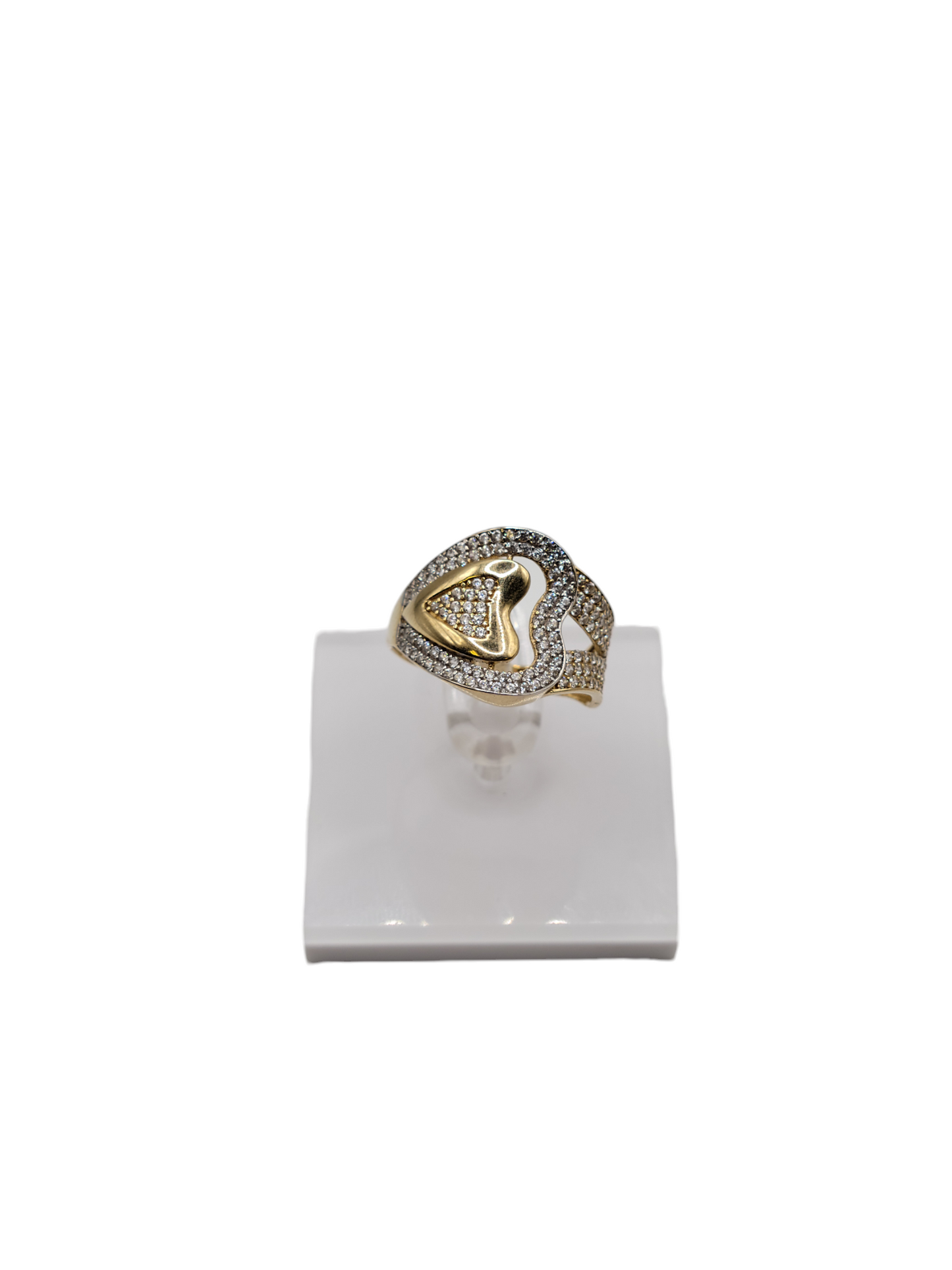 10k gold ring size 9 with CZ stones