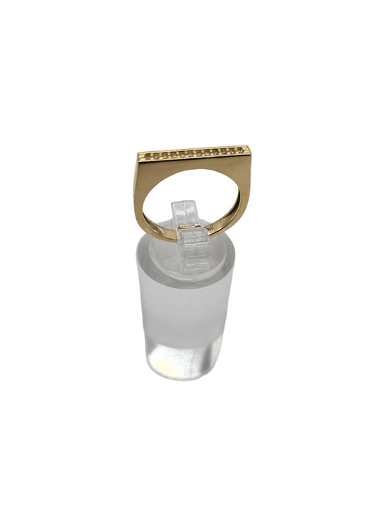 14K gold ring with CZ stone. Size 7.5