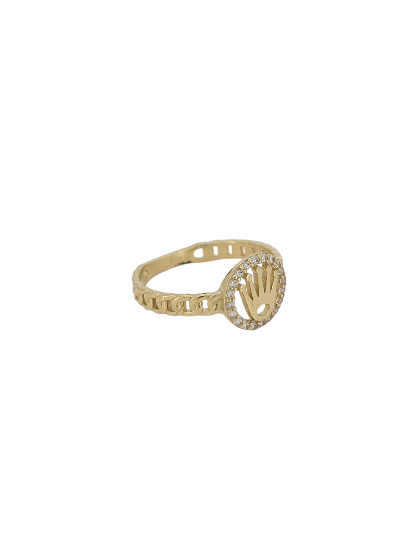 10K gold ring. Crown. CZ stone. Size 7