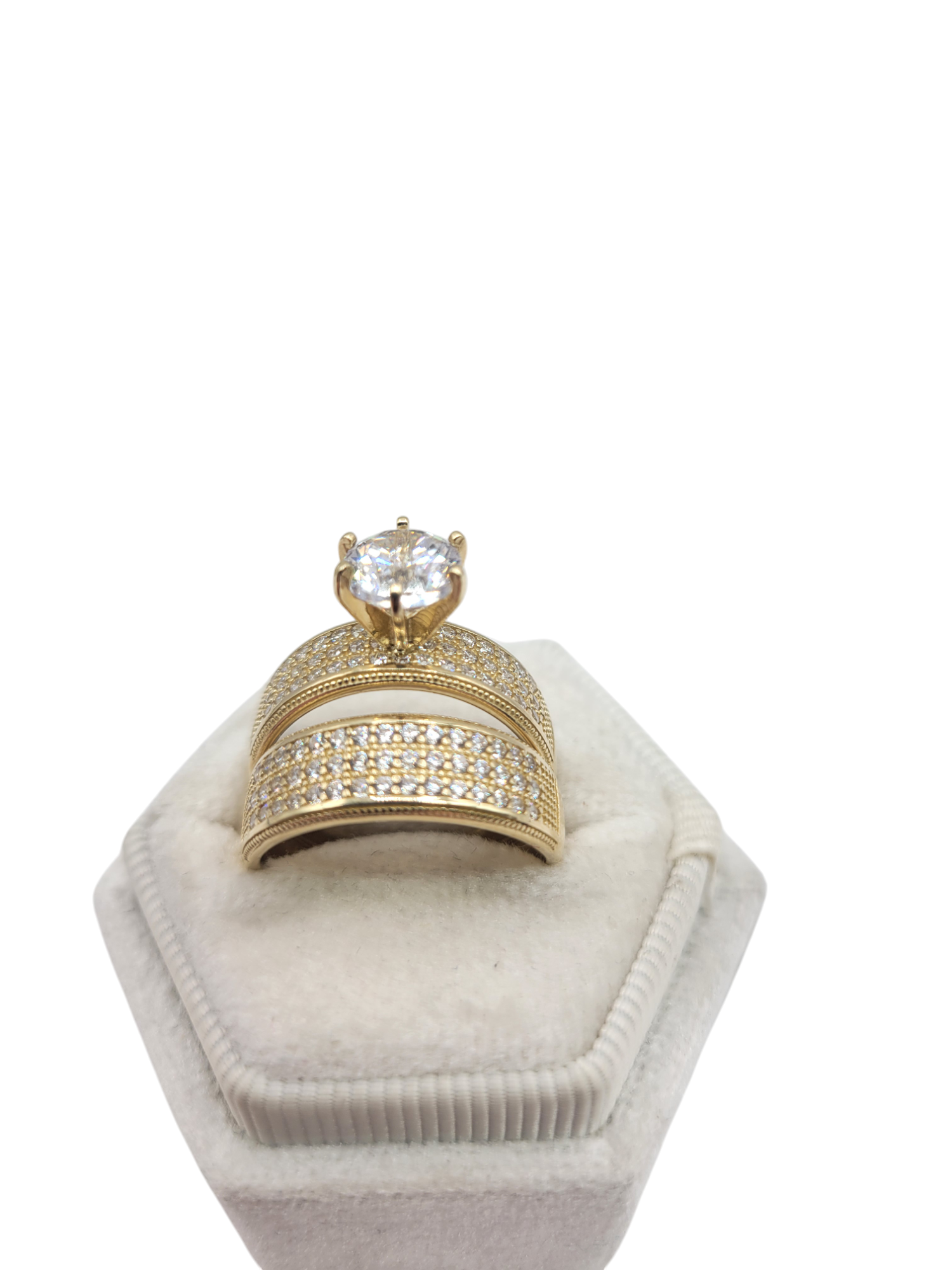 10K gold engagement rings for women. Two for girls. Size 7.5. CZ stones