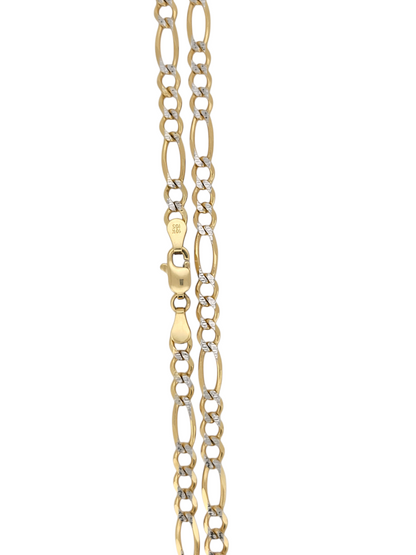 10K gold chain. Figaro style. Two colors. 24in. 4.3mm