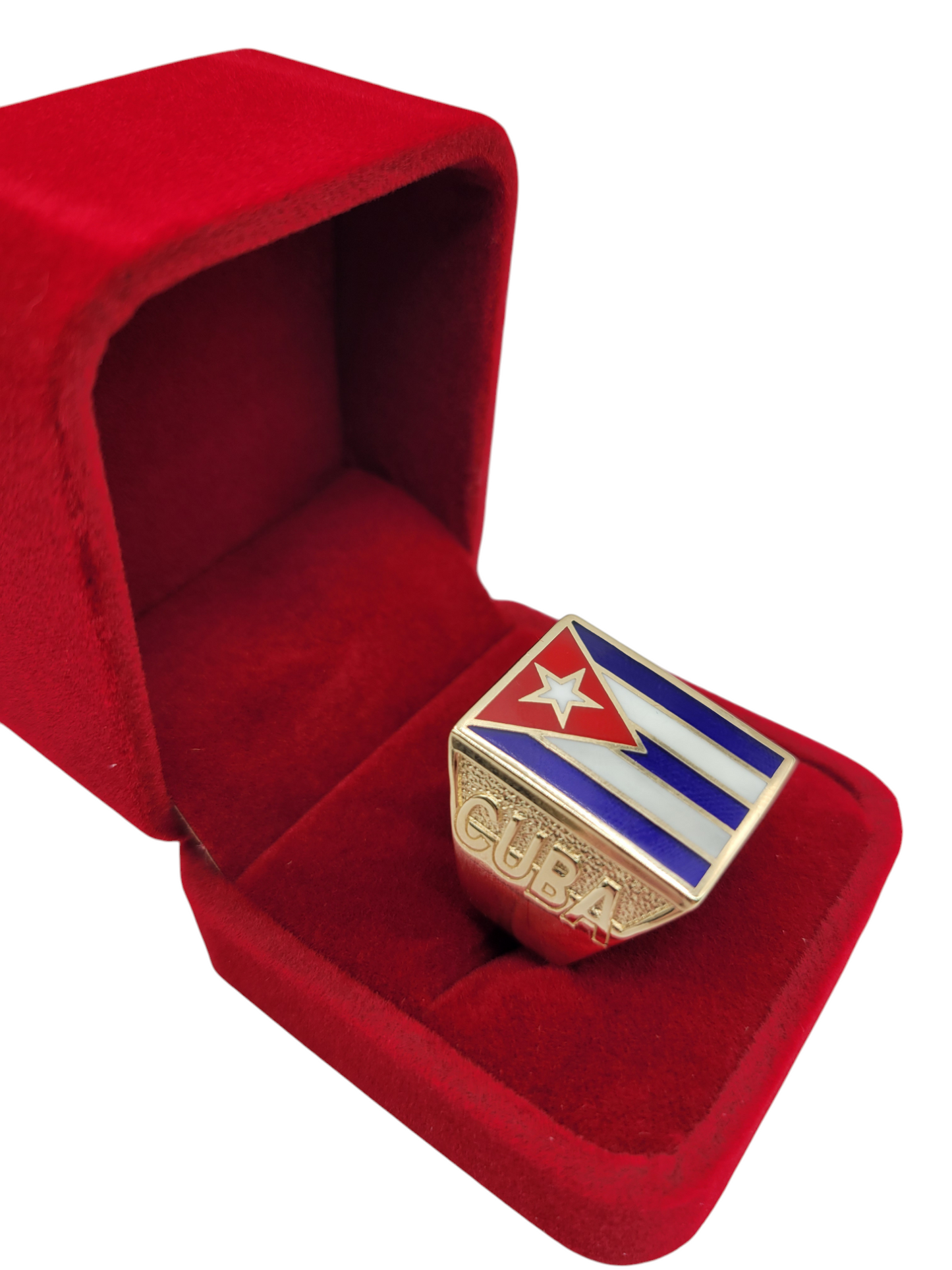 14K gold ring. Cuban flag. Size 10