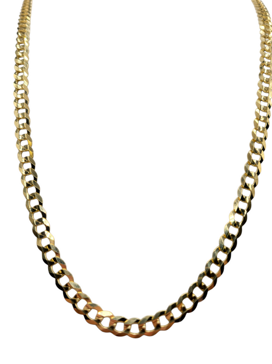 14K Gold Cuban Chain. Double-Edged. 24in. 5.5mm