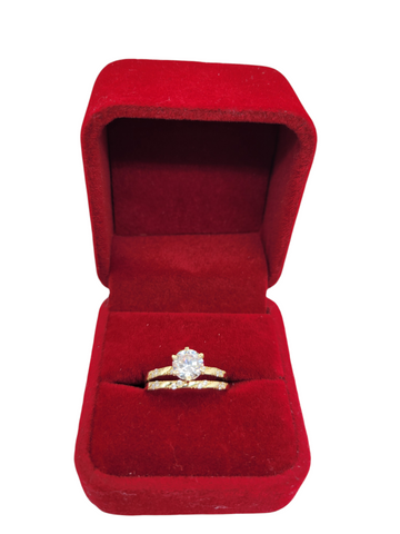 10K gold engagement rings. Duo with braided design. Size 8