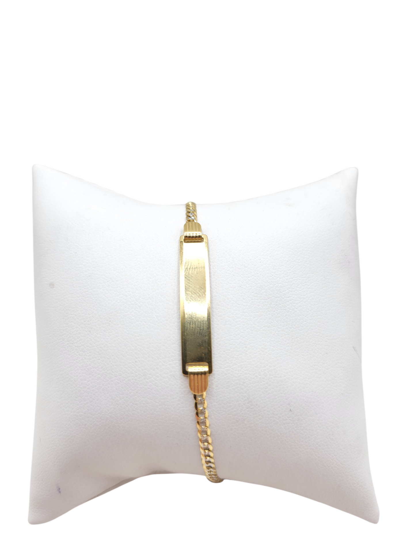 14K Gold Bracelet . Smooth Plate L . 5.5in . 2.8mm