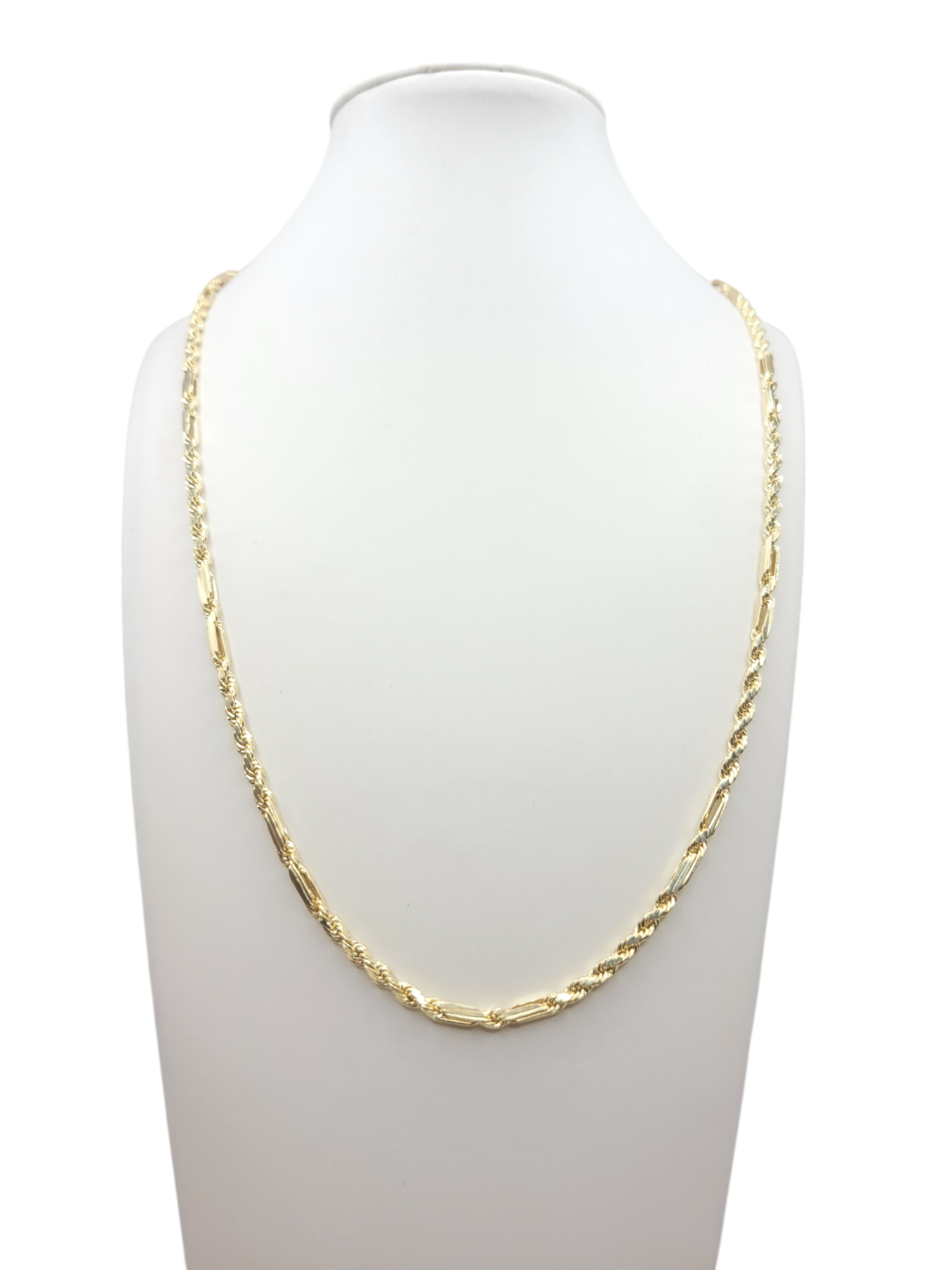 10K gold rope chain with figure-8 design. 24in . 3mm