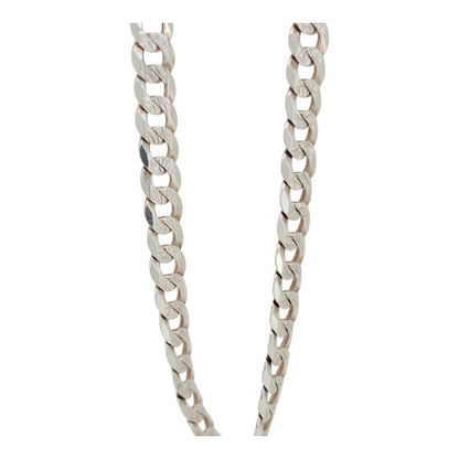 Solid 925 sterling silver Cuban link chain. Plain. 26in . 7mm