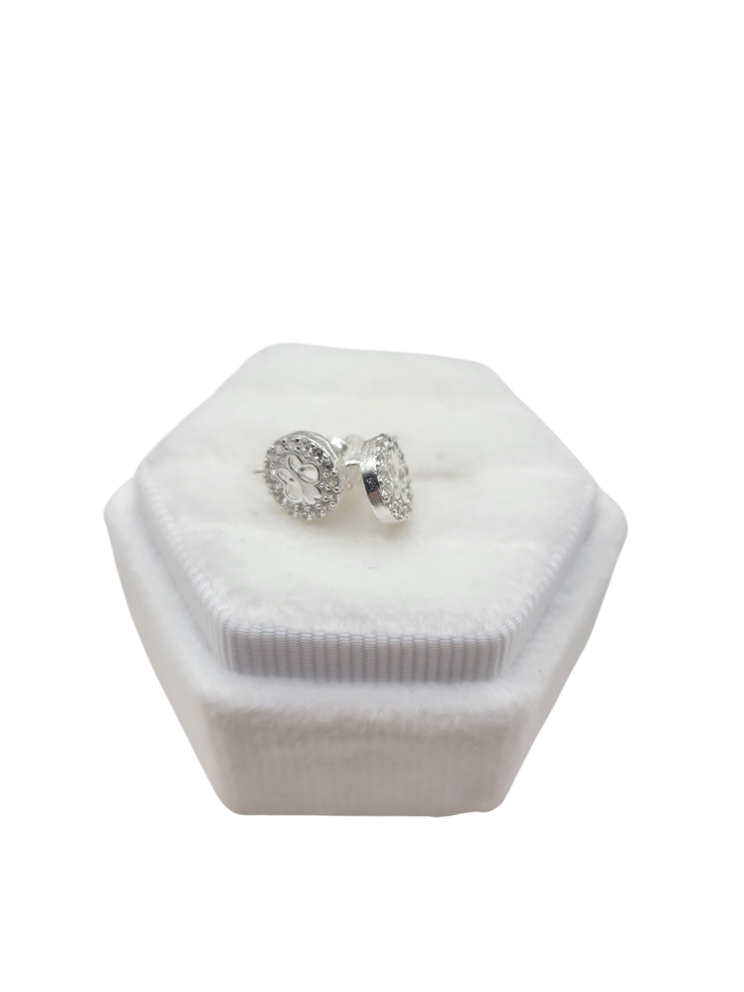 925 silver earrings. Butterfly with CZ stone.