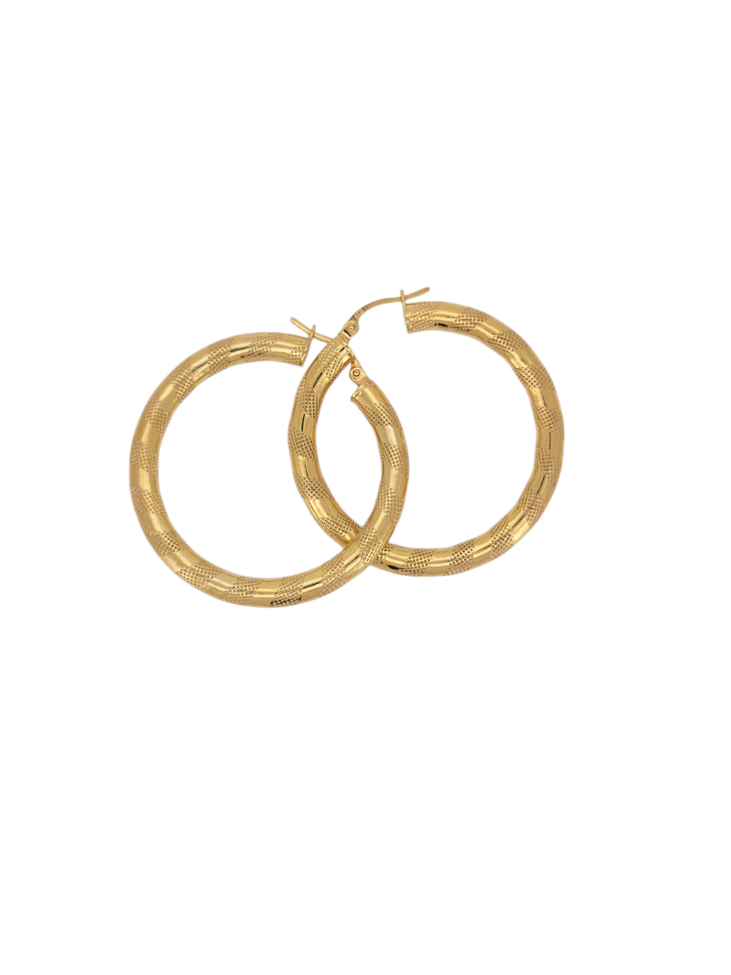 10K gold earrings. Circular design. Size 5