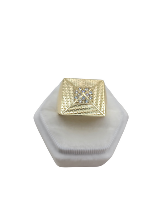 10K gold ring with a square CZ center stone. Size 10