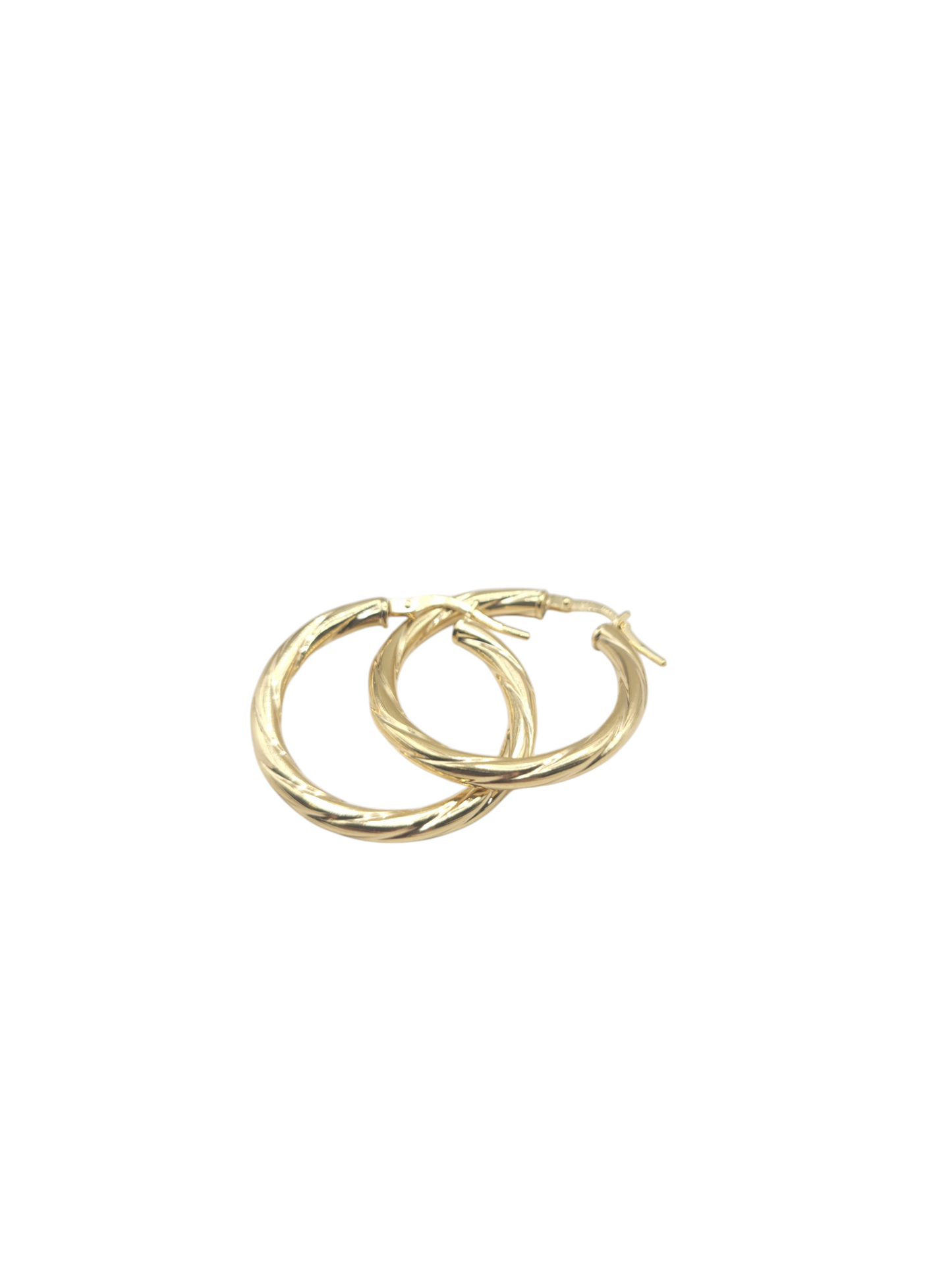 10K gold earrings. Twisted. Size 3