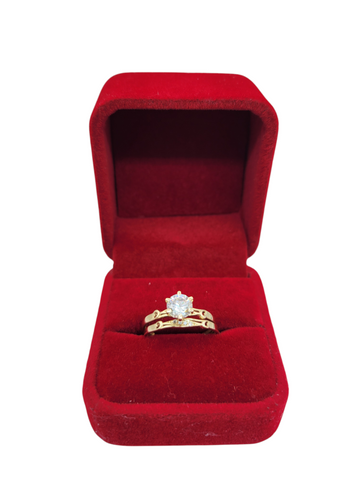 10K gold engagement rings. Small heart design with CZ stone. Size 8