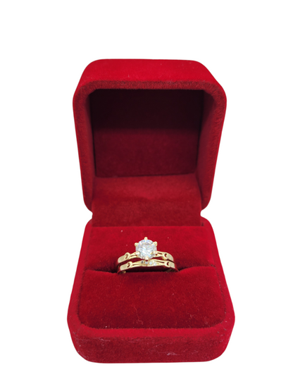 10K gold engagement rings. Small heart design with CZ stone. Size 8