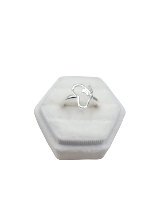 925 silver ring. Heart and butterfly. Size 7.5