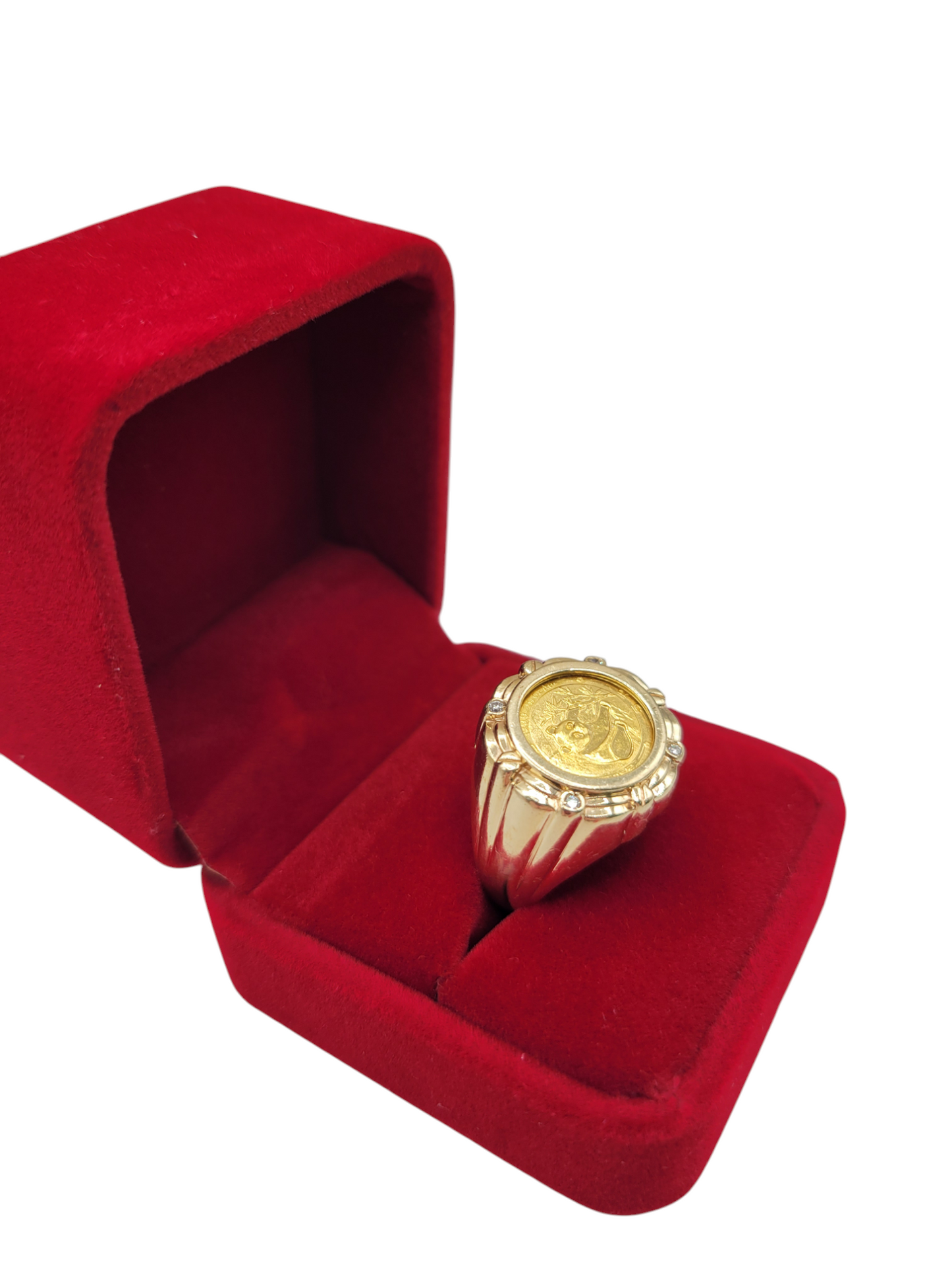 14K Gold Ring with 24K Center. Panda. Size 9.5