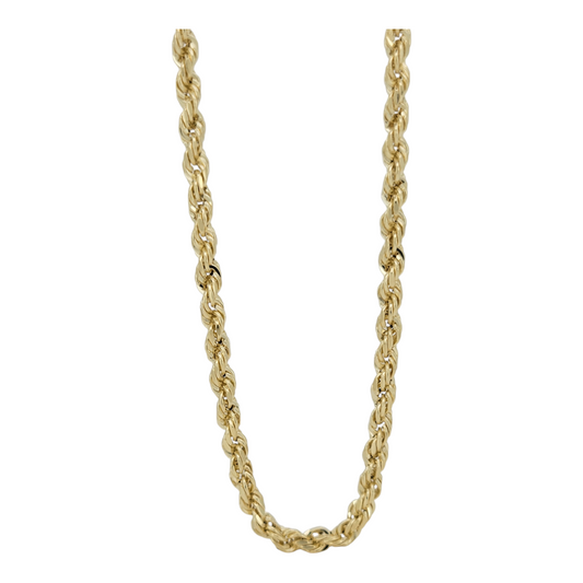 14K Gold Rope Chain. 24in. 3mm