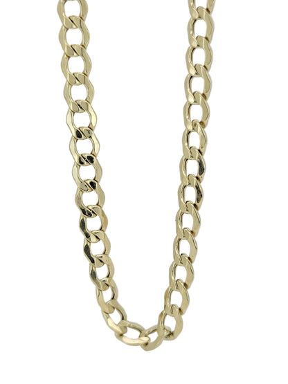 10K gold Cuban chain. Double edge. Plain. 24in . 5mm