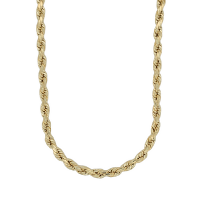 10K Gold Rope Chain 24in 4mm