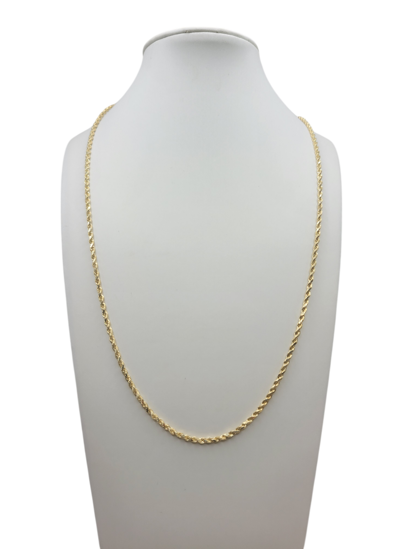10K Gold Plain Rope Chain, 20in, 2mm