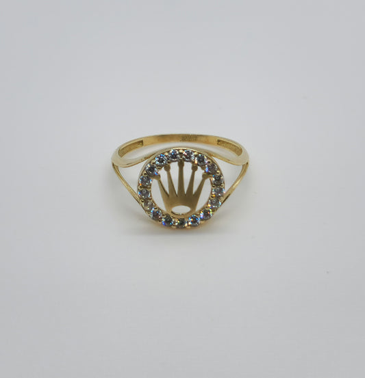 Anillo de corona de oro real de 10k tamaño 7.5