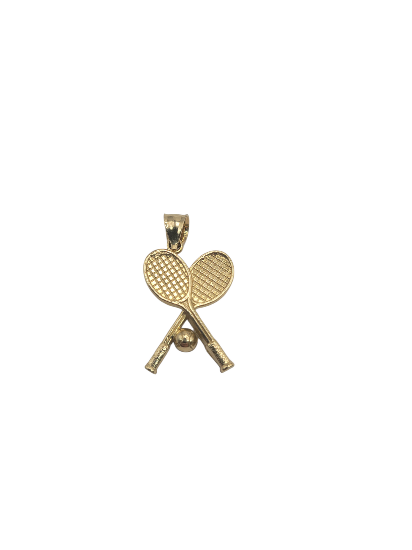 10K Gold Pendant. Racket Set with Ball