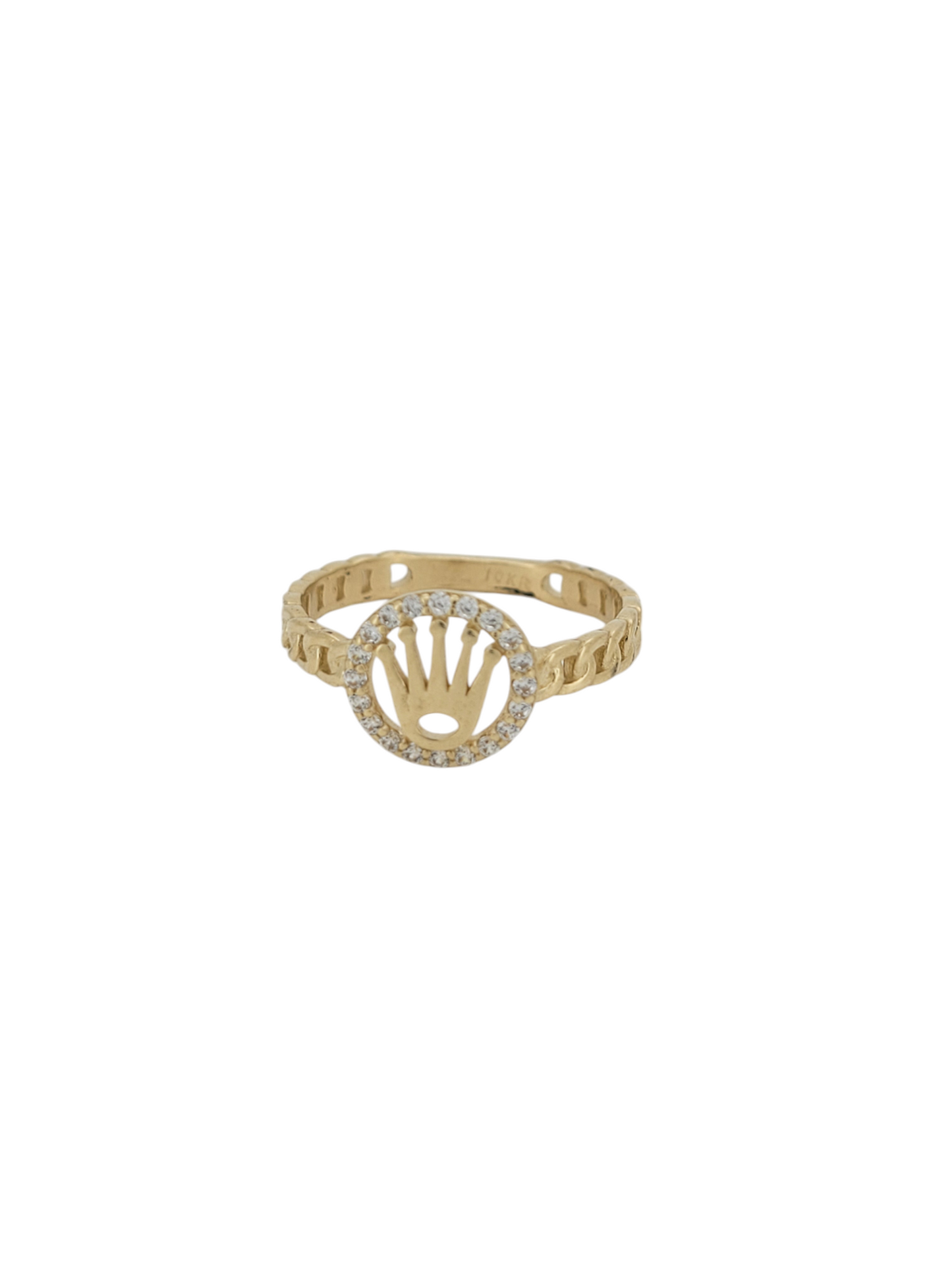 10K gold ring. Crown. CZ stone. Size 7