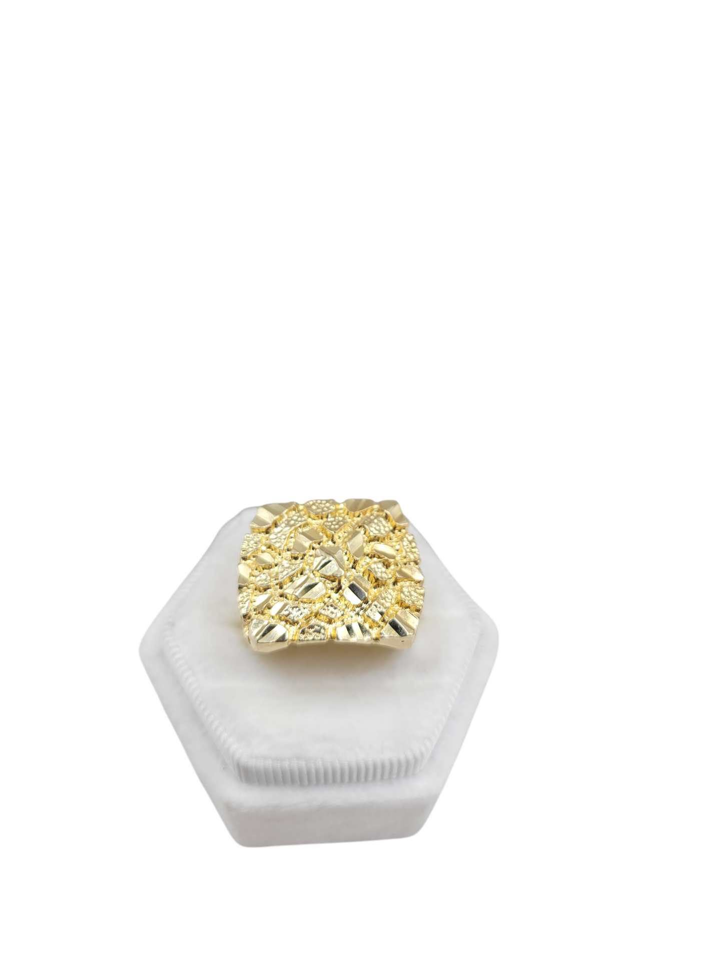 10K gold ring. Square nuget style. Size 11