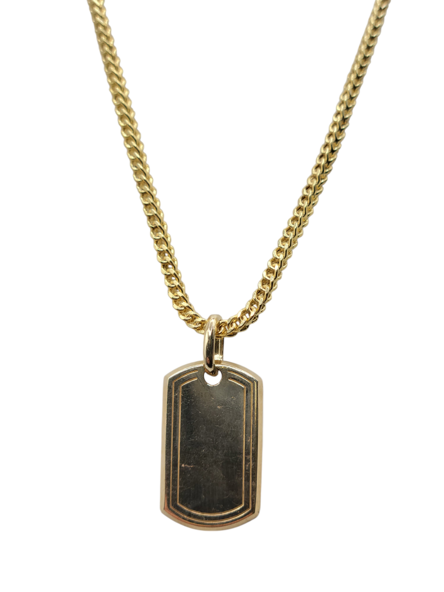 10K gold Franco chain. Medal pendant. 20in . 2.5mm