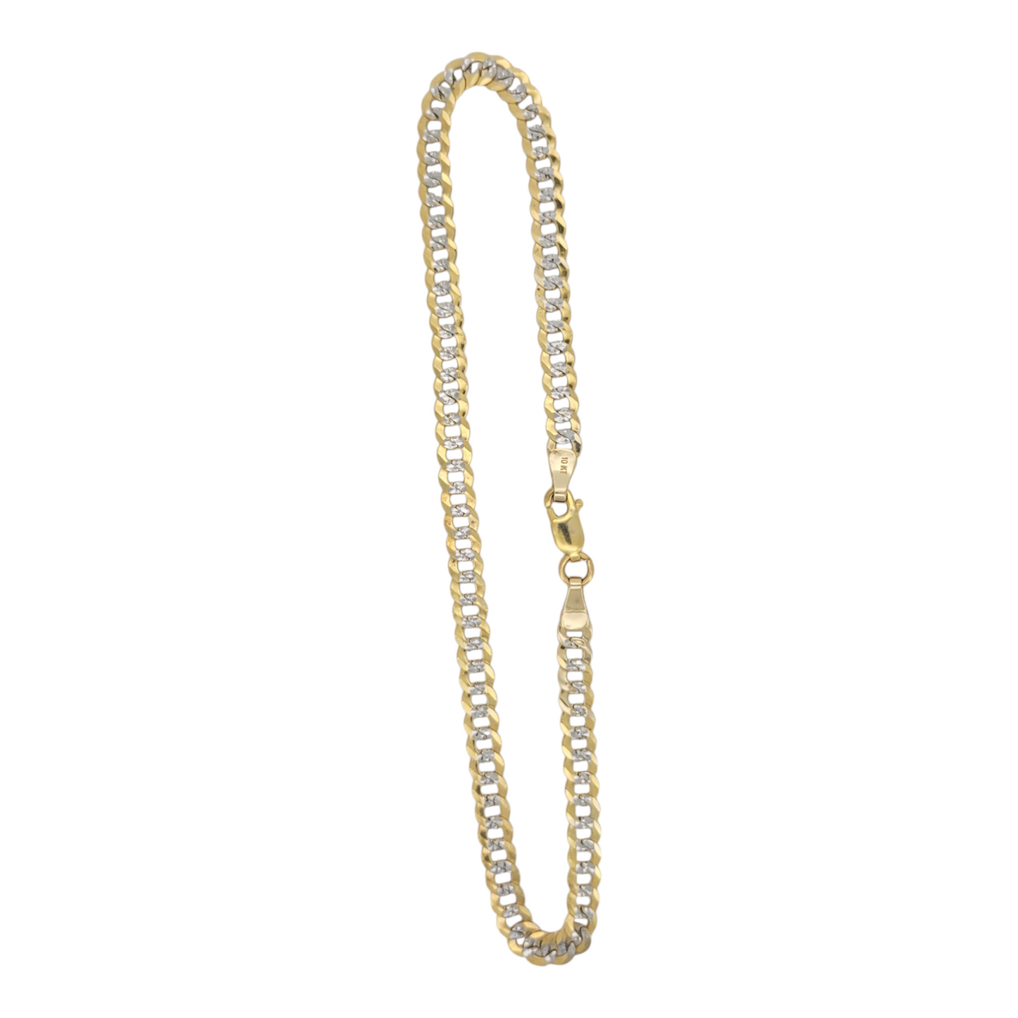 10K gold bracelet. Two colors. Double edge. 10in. 5mm