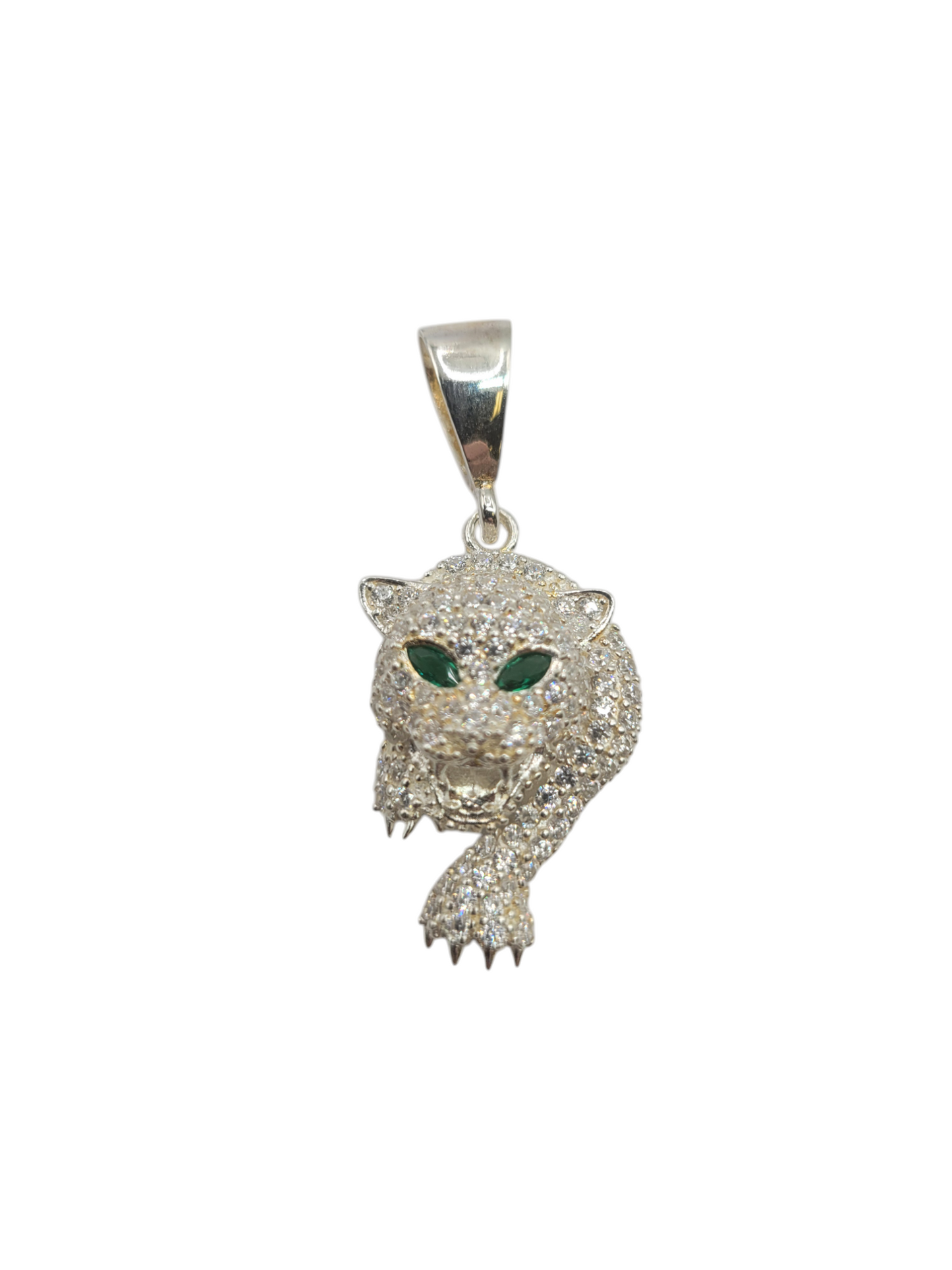 925 silver pendant. Panther. CZ stone.