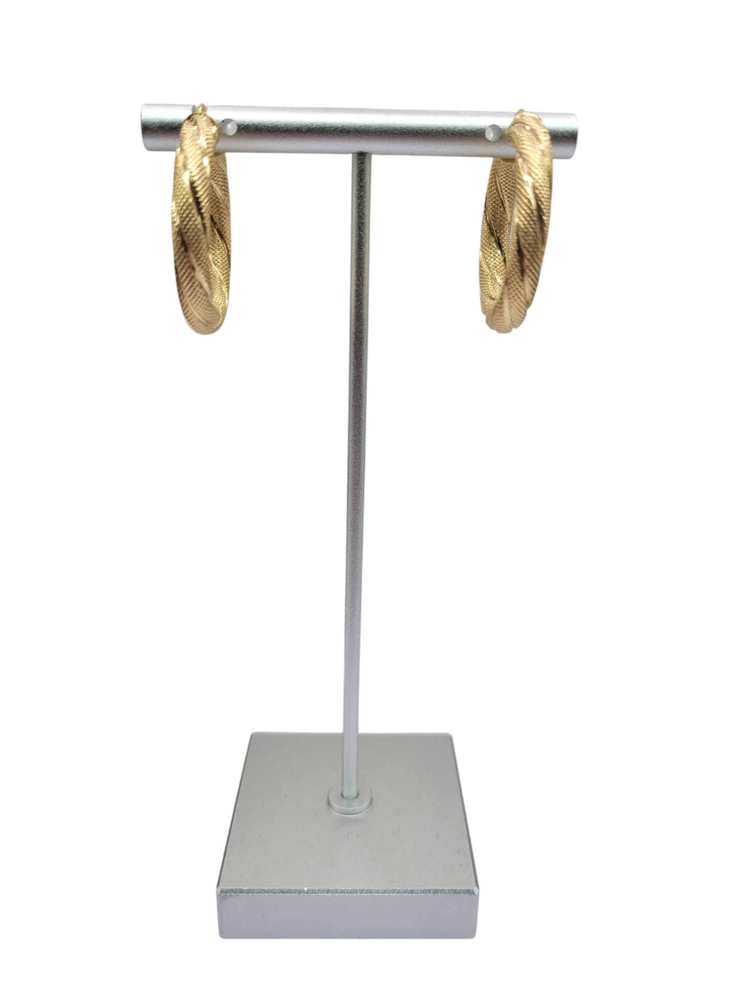 10K gold earrings. Super thick snowy hoops. Size 3.