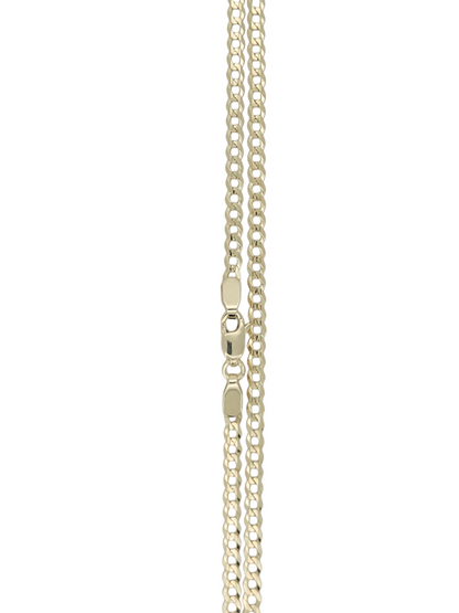 10K gold Cuban link chain. Solid. Brilliant cut style. 2mm