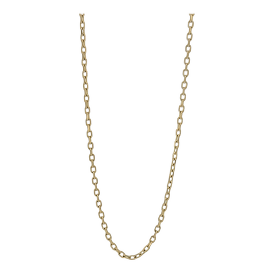 10K gold chain. plain . 18in .0.8mm