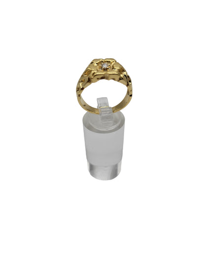 14K gold ring with a real diamond in the center. Size 10.5