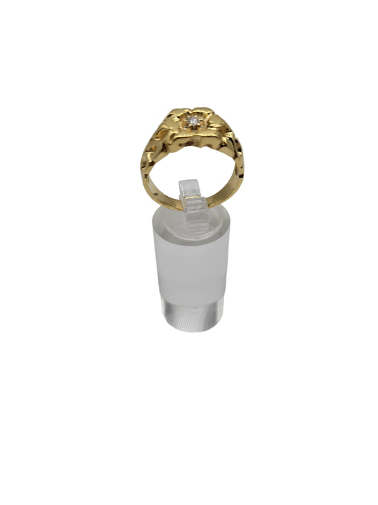 14K gold ring with a real diamond in the center. Size 10.5