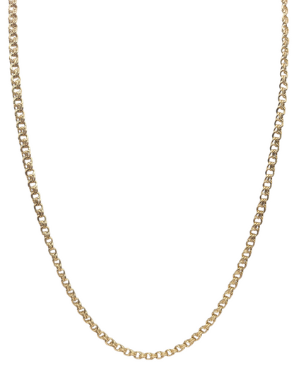 10K gold chain. Chinoiserie weave. Box clasp. 24in . 4mm