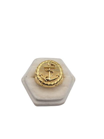 Solid 10K gold anchor ring. Size 11.5